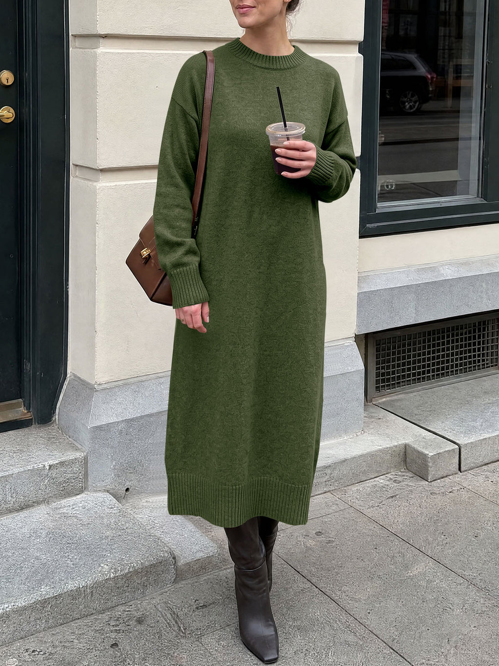 Saodimallsu Women Long Sleeve Maxi Sweater Dress