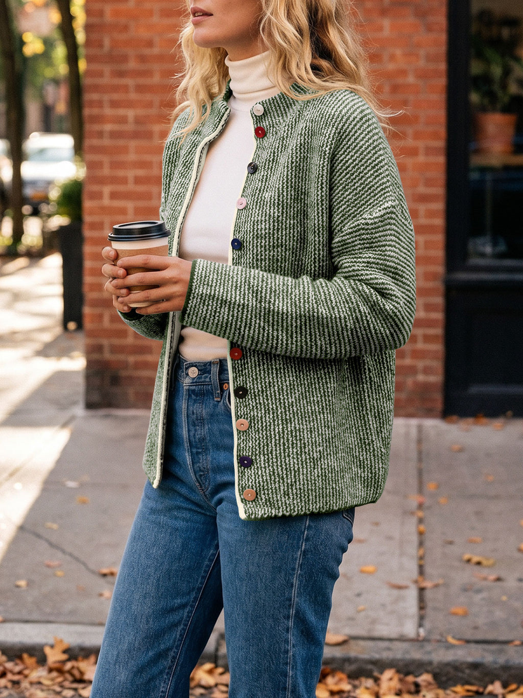 Saodimallsu Women Button Up Knit Sweater