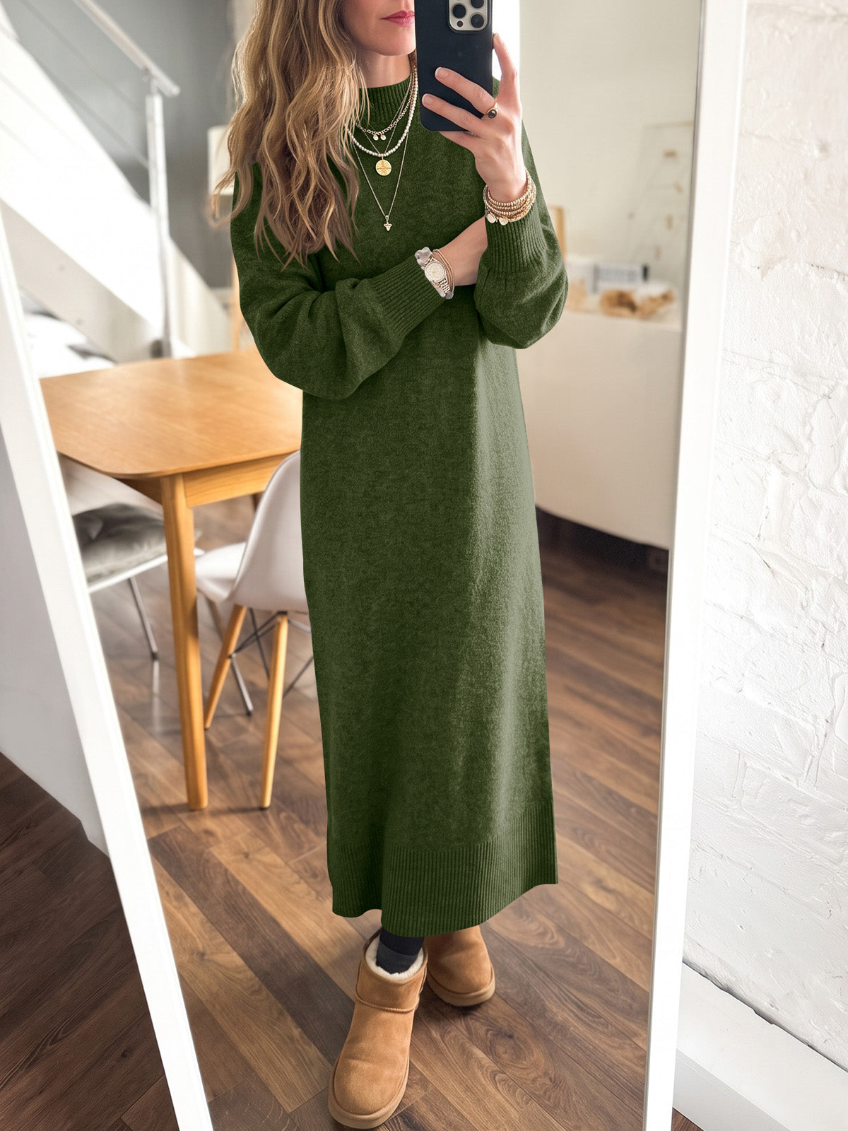 Saodimallsu Women Long Sleeve Maxi Sweater Dress