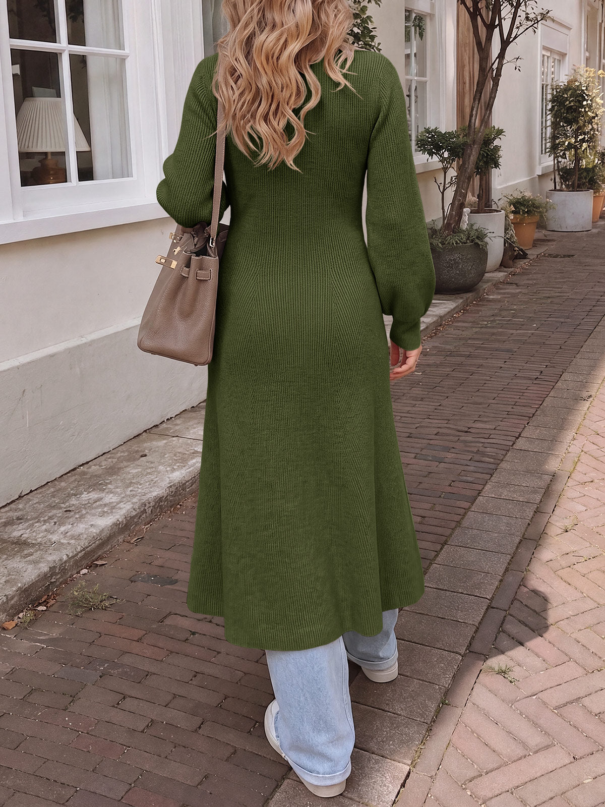 Saodimallsu Womens V Neck Sweater Dress