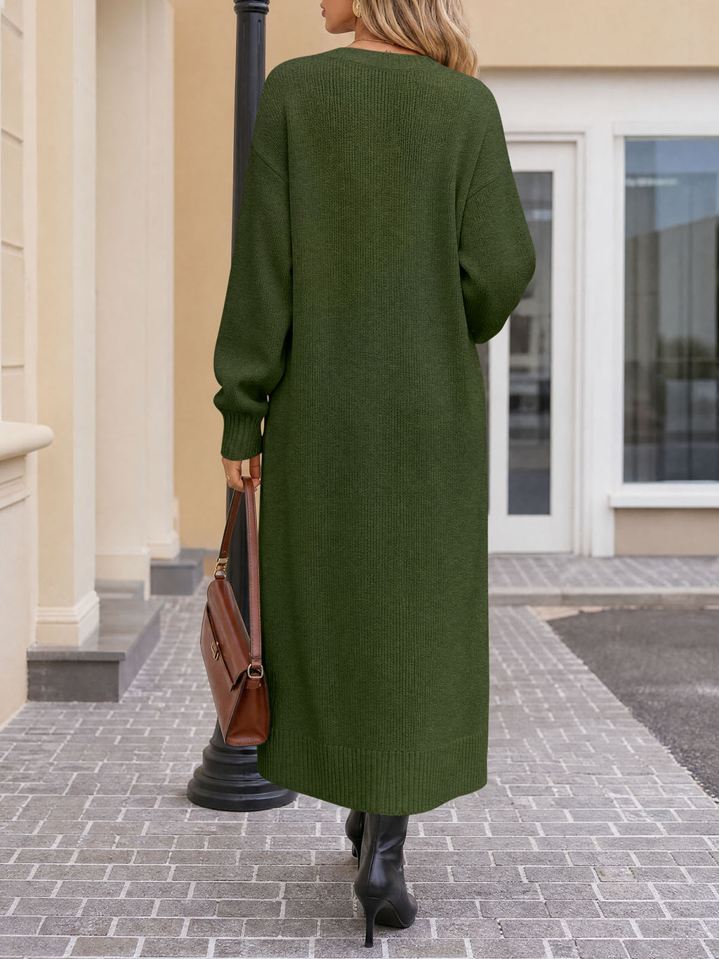Saodimallsu Women Long Sleeve Maxi Sweater Dress