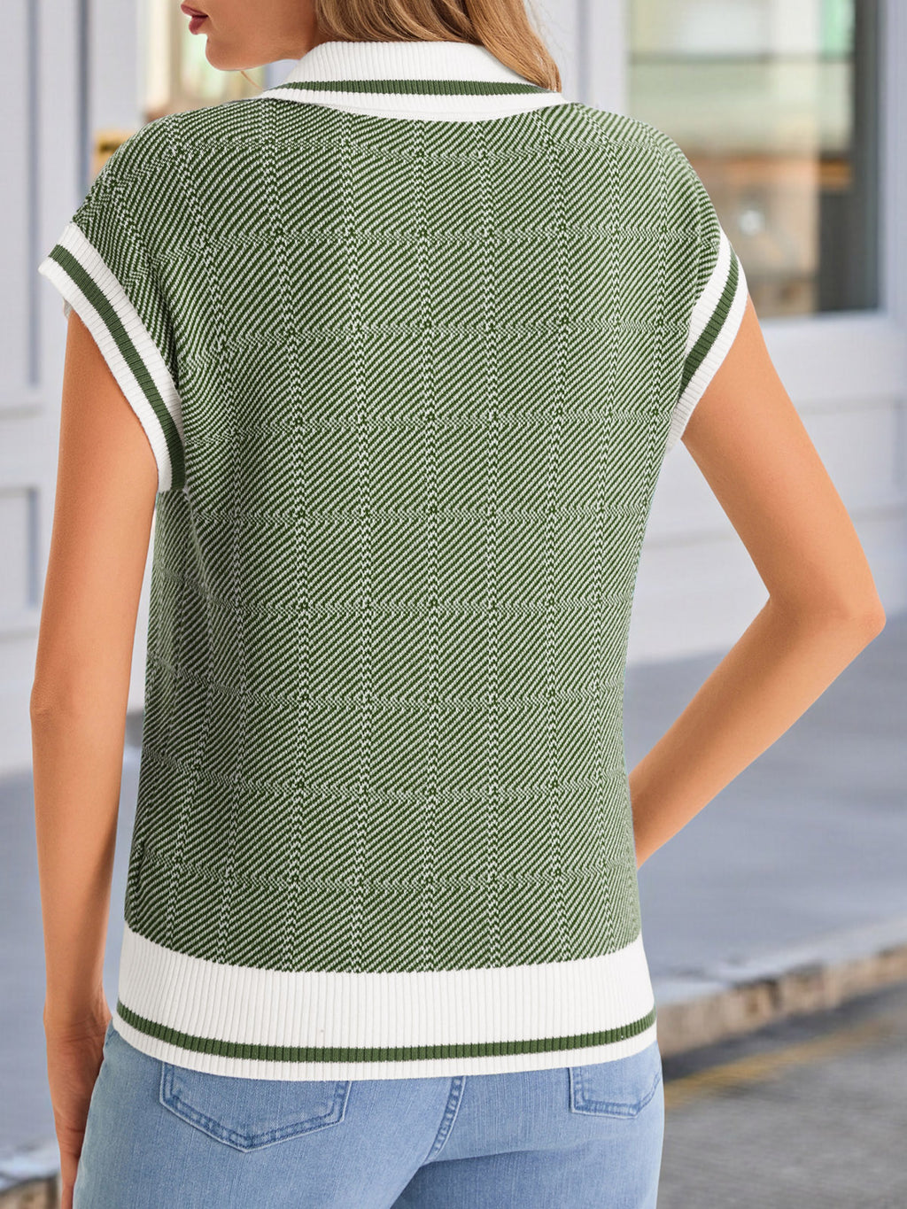 Saodimallsu Womens Color Block V Neck Vest