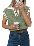 Saodimallsu Womens Color Block V Neck Vest