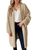Saodimallsu Khaki Womens Long Cardigan