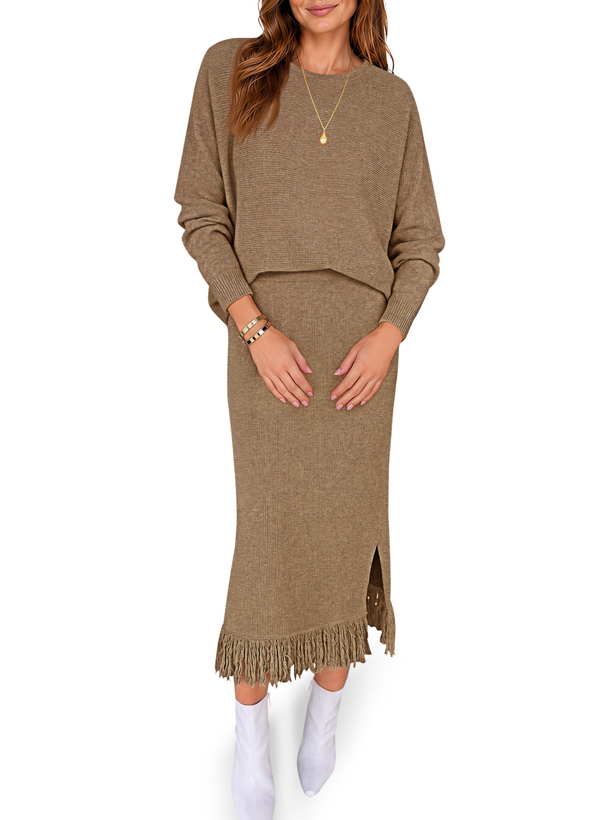 Saodimallsu Women Sweater Dress Set