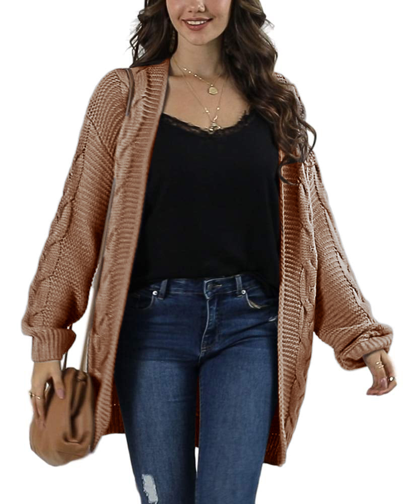 Saodimallsu Women Oversized Chunky Cable Knit Cardigan