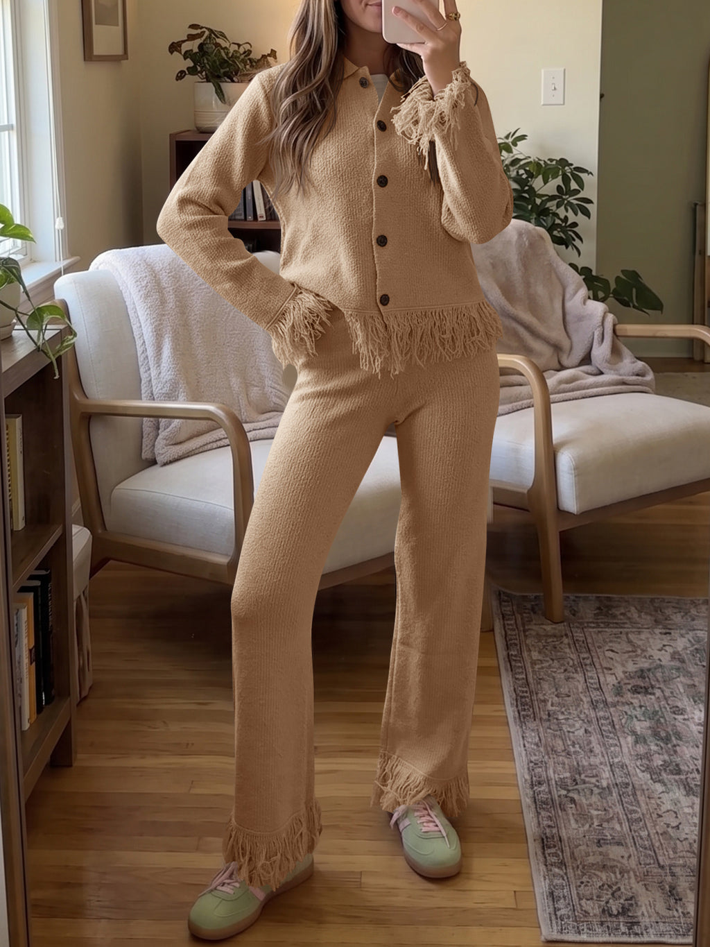Saodimallsu Womens Fringe Sweater Sets
