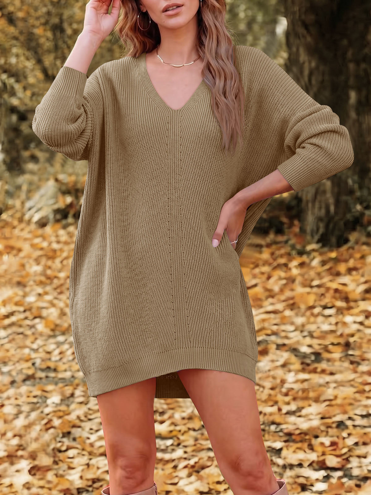 Saodimallsu Womens Fall Mini Knit Sweater Dress