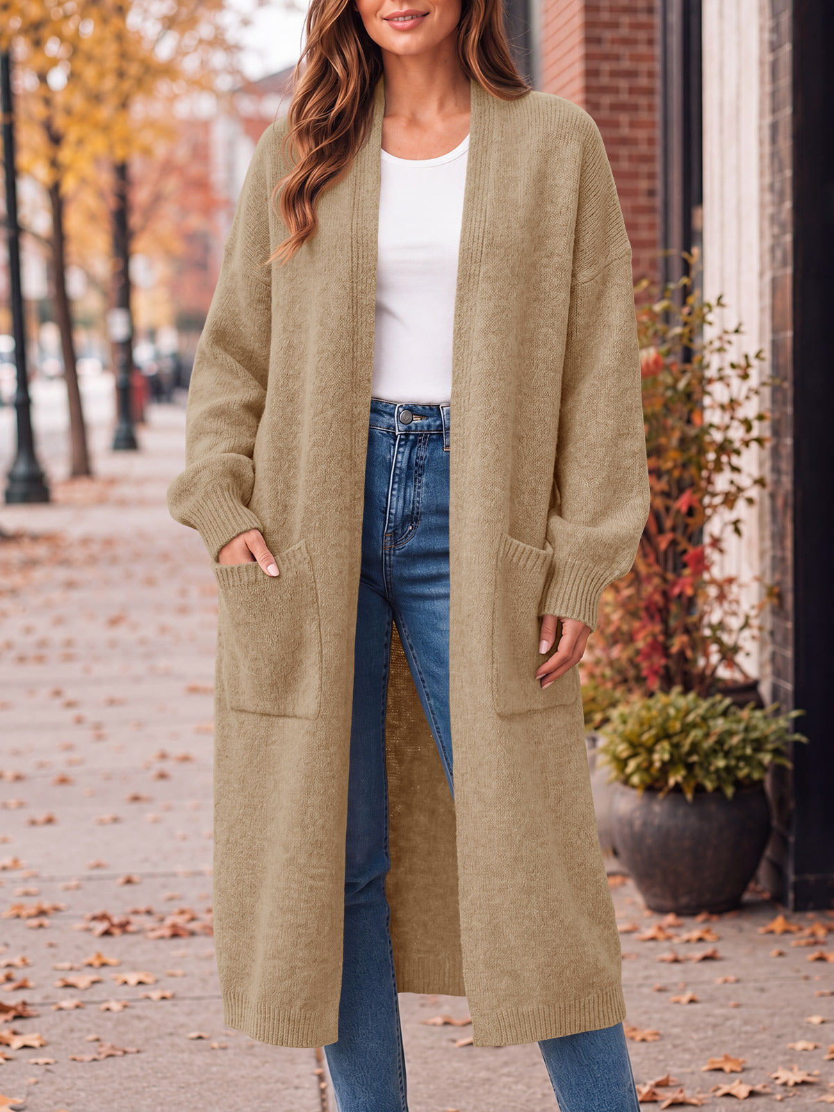 Saodimallsu Womens Oversized Open Front Cardigan