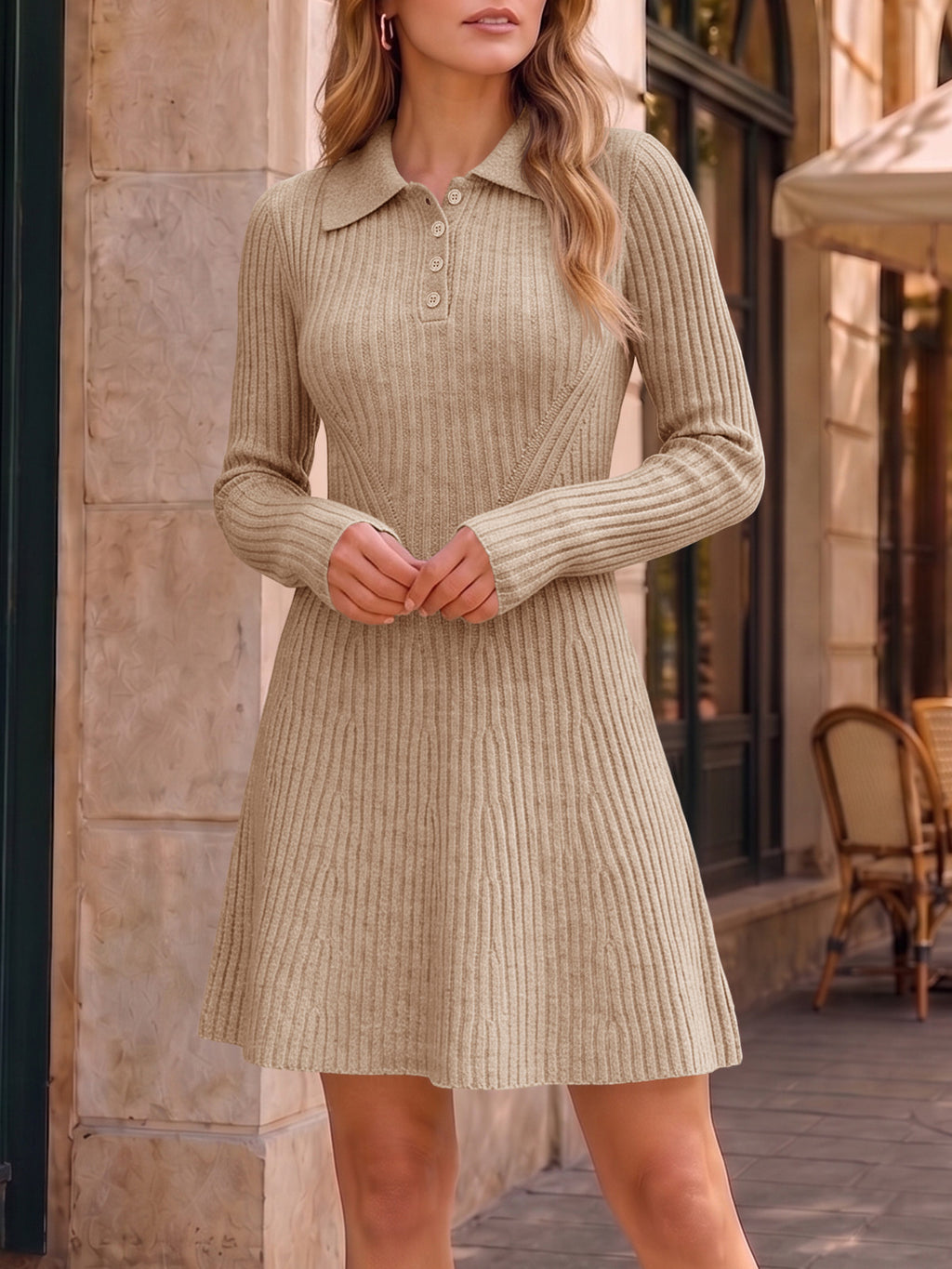 Saodimallsu Womens Ribbed Knit Sweater Dress