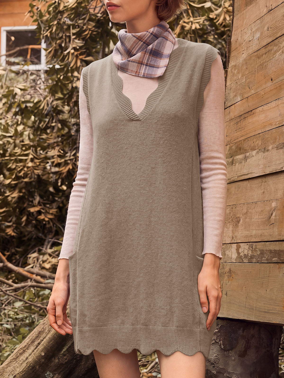 Saodimallsu Women V Neck Sweater Vest