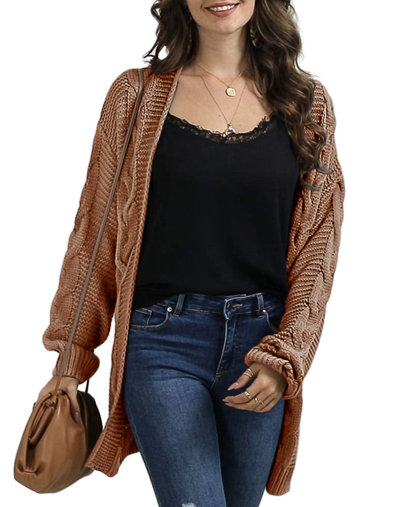 Saodimallsu Women Oversized Chunky Cable Knit Cardigan