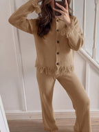 Saodimallsu Womens Fringe Sweater Sets