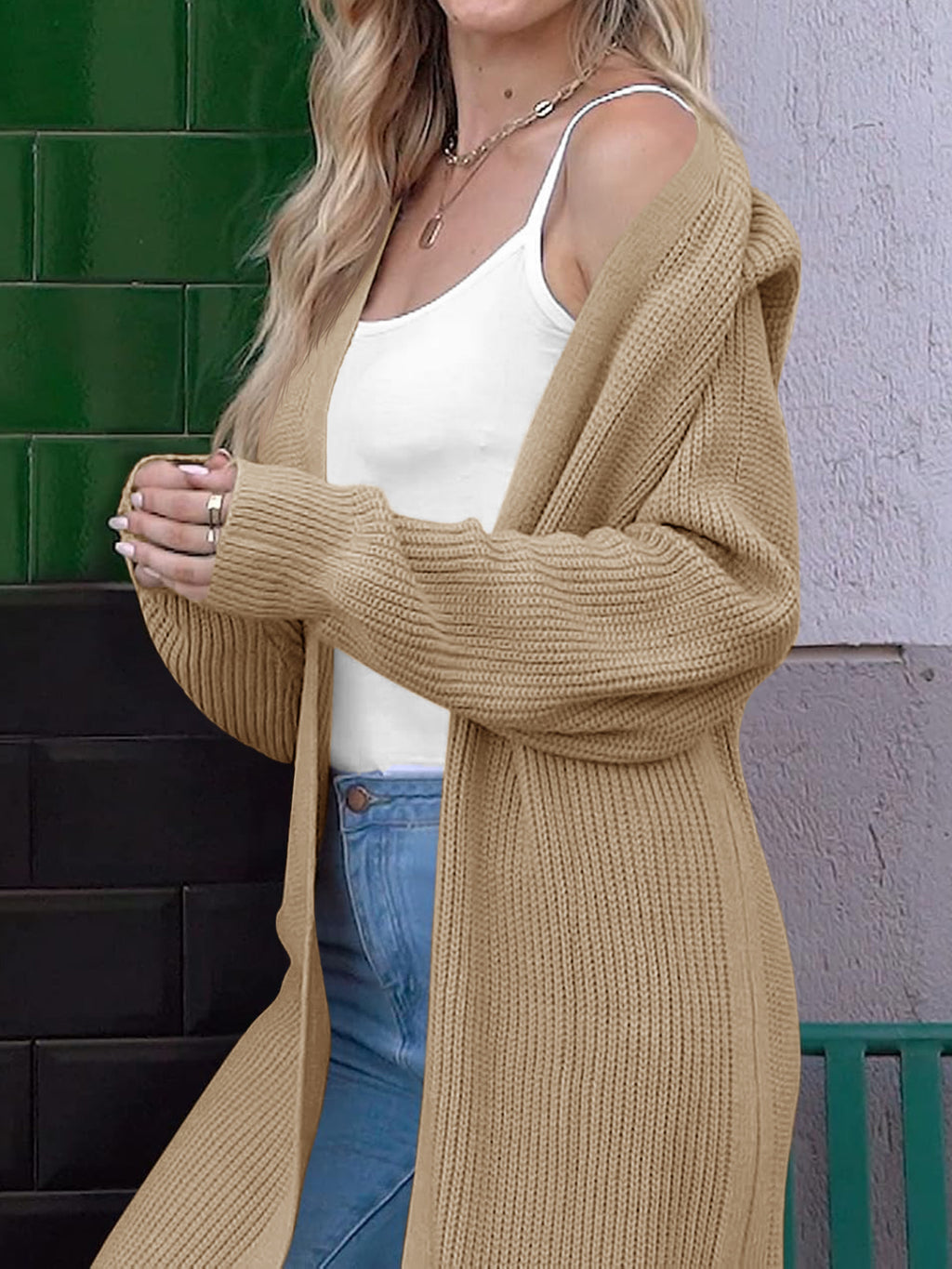 Saodimallsu Women Open Front Knit Cardigan