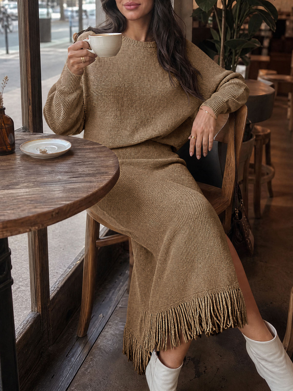 Saodimallsu Women Sweater Dress Set