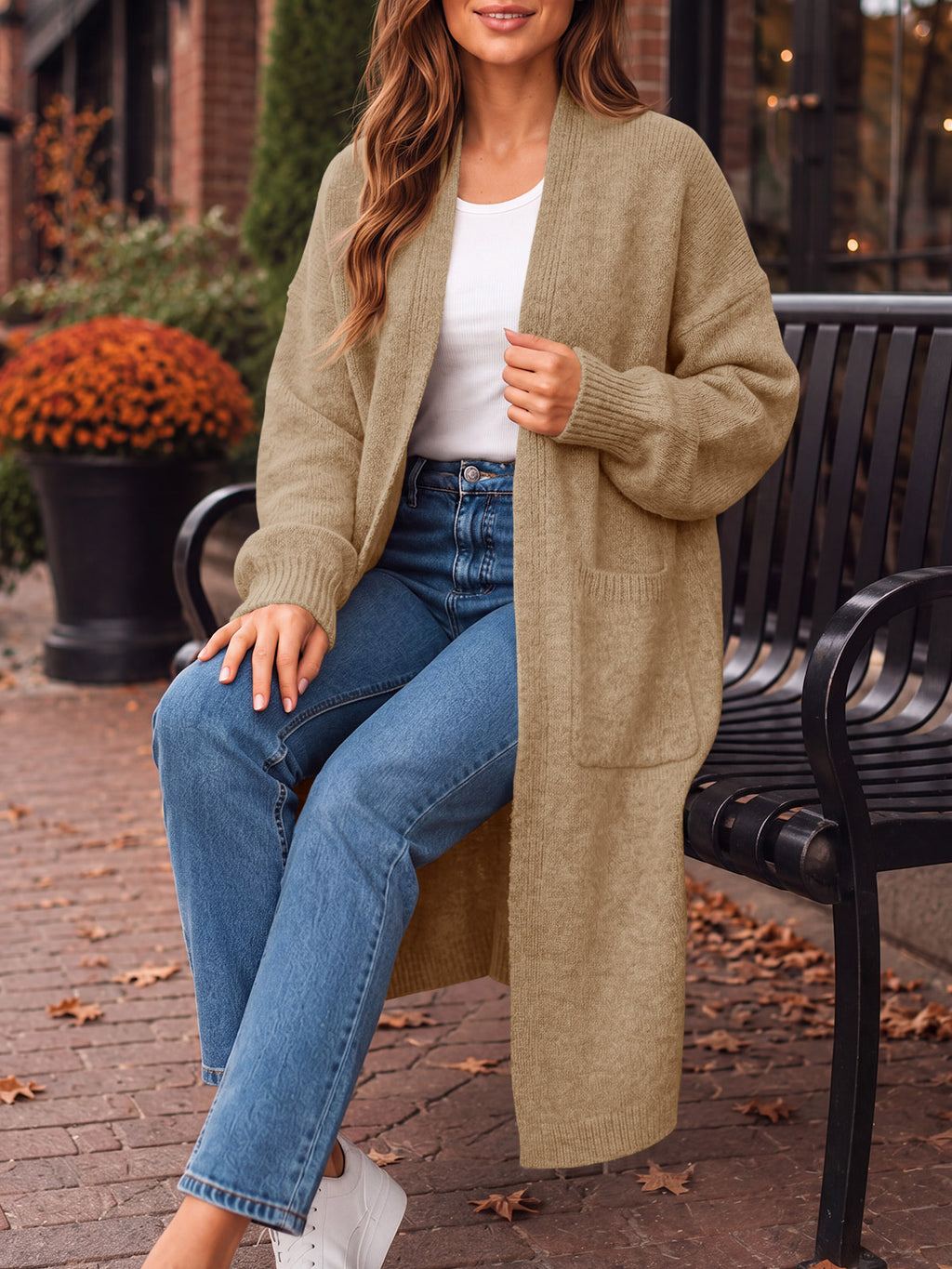 Saodimallsu Womens Oversized Open Front Cardigan