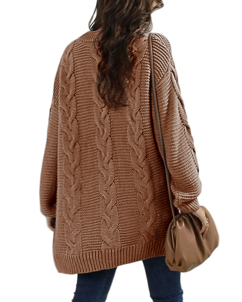 Saodimallsu Women Oversized Chunky Cable Knit Cardigan