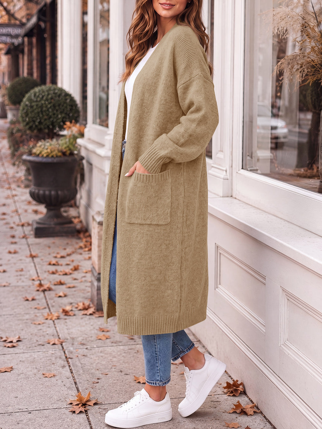 Saodimallsu Womens Oversized Open Front Cardigan