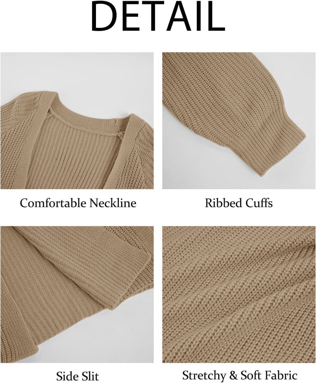 Saodimallsu Women Open Front Knit Cardigan