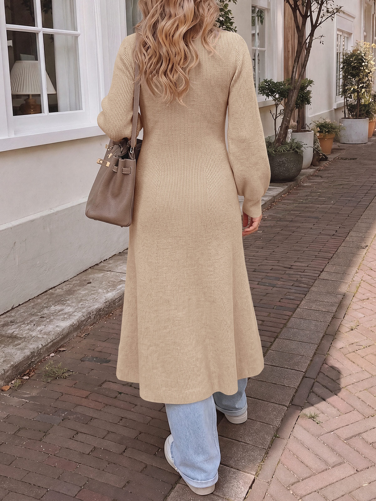 Saodimallsu Womens V Neck Sweater Dress
