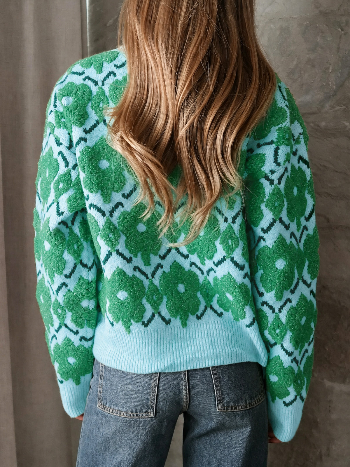 Saodimallsu Women Floral Knit Sweaters
