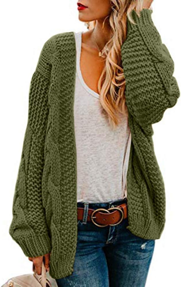 Saodimallsu Women Oversized Chunky Cable Knit Cardigan