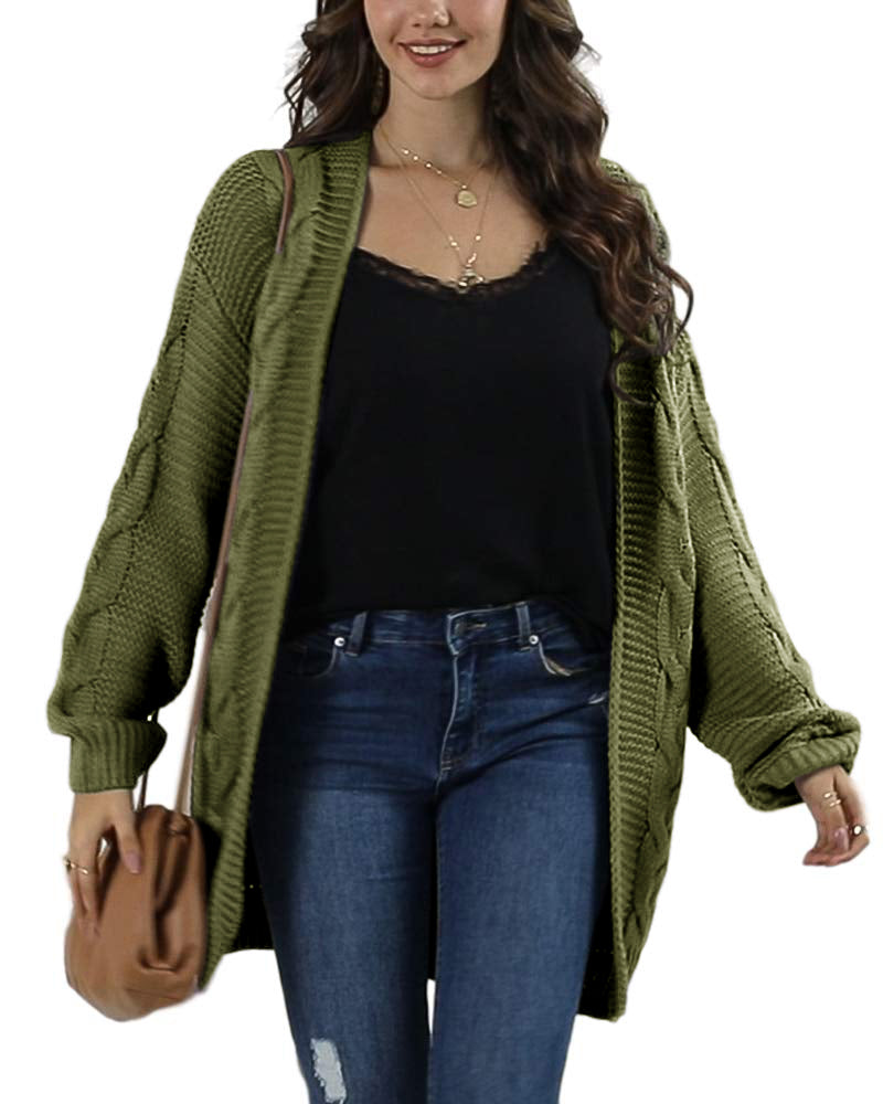 Saodimallsu Women Oversized Chunky Cable Knit Cardigan