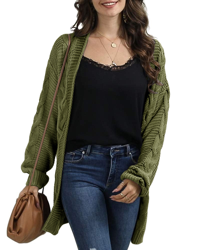 Saodimallsu Women Oversized Chunky Cable Knit Cardigan