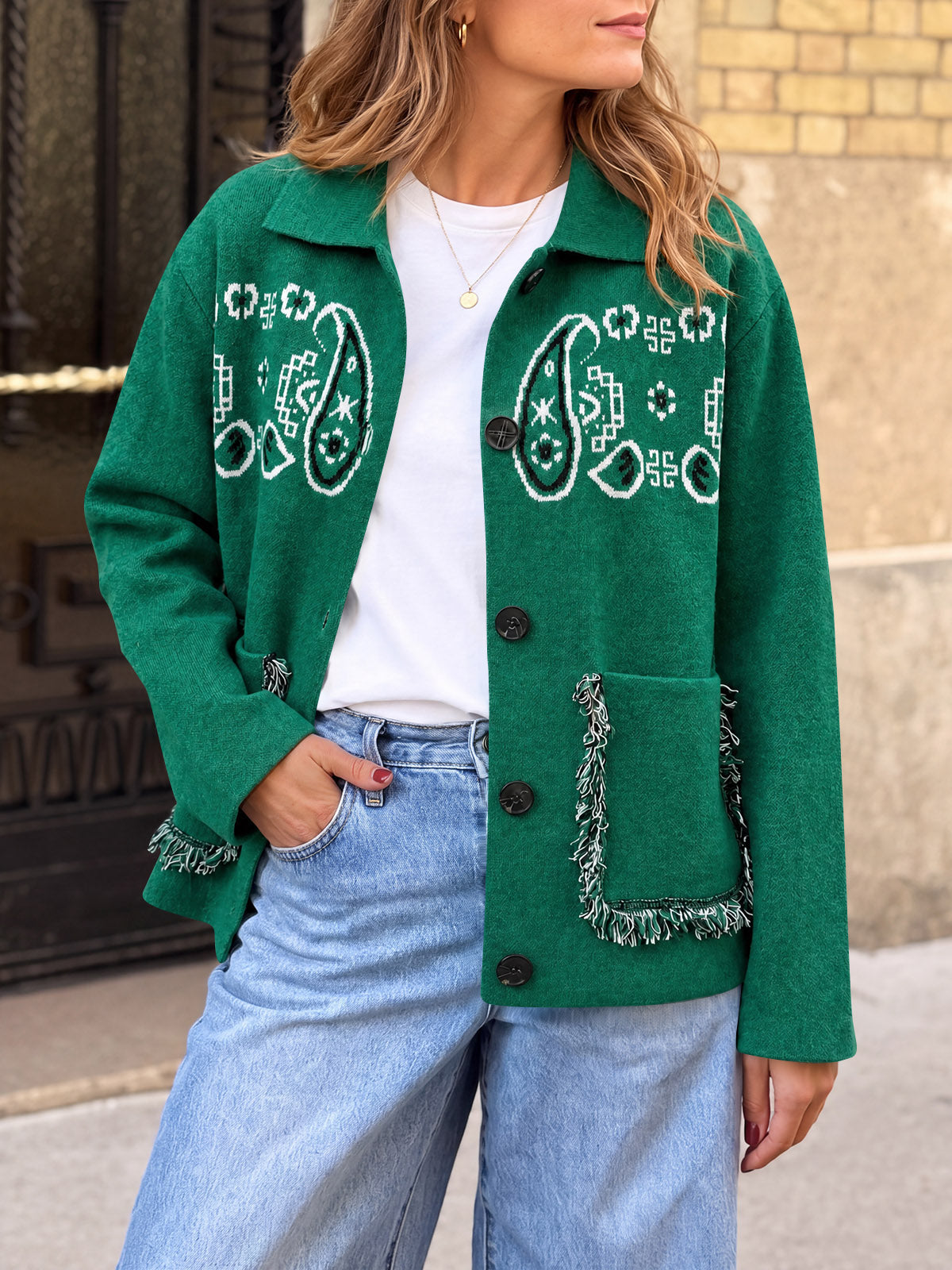 Saodimallsu Womens Boho Fringe Cardigan