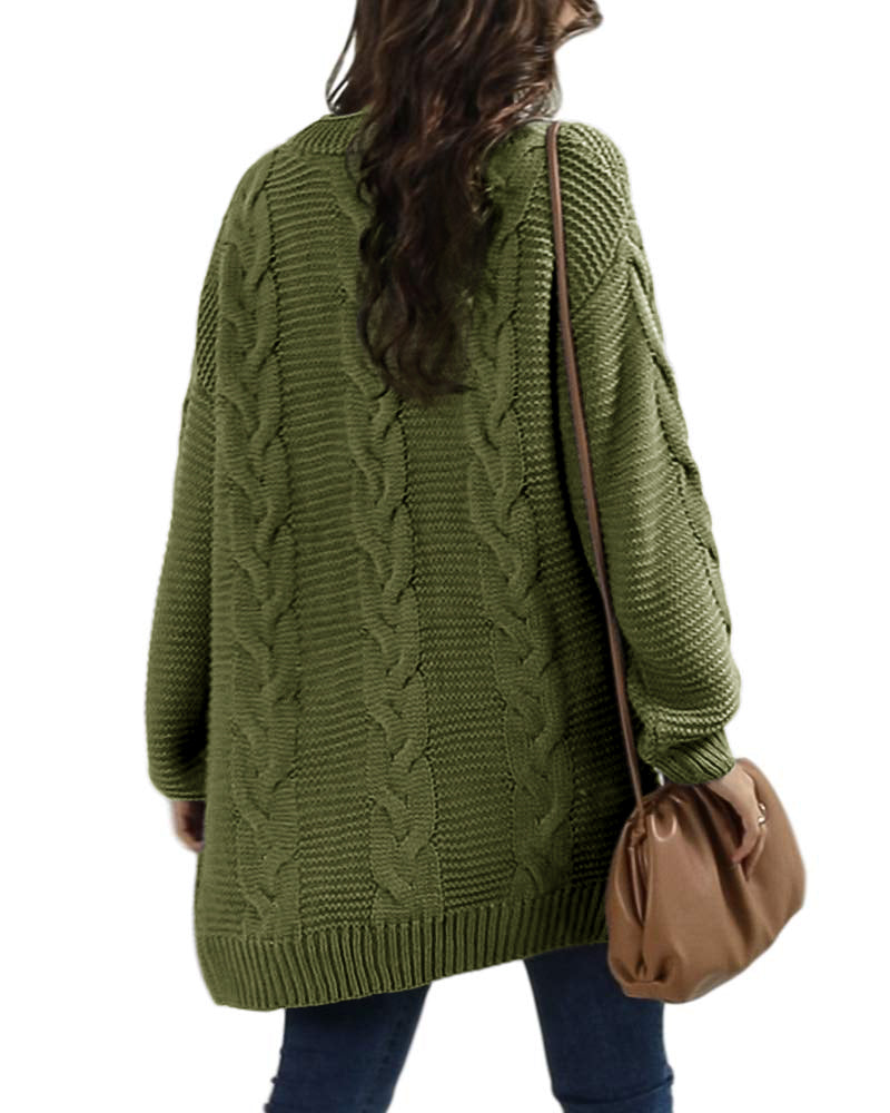 Saodimallsu Women Oversized Chunky Cable Knit Cardigan