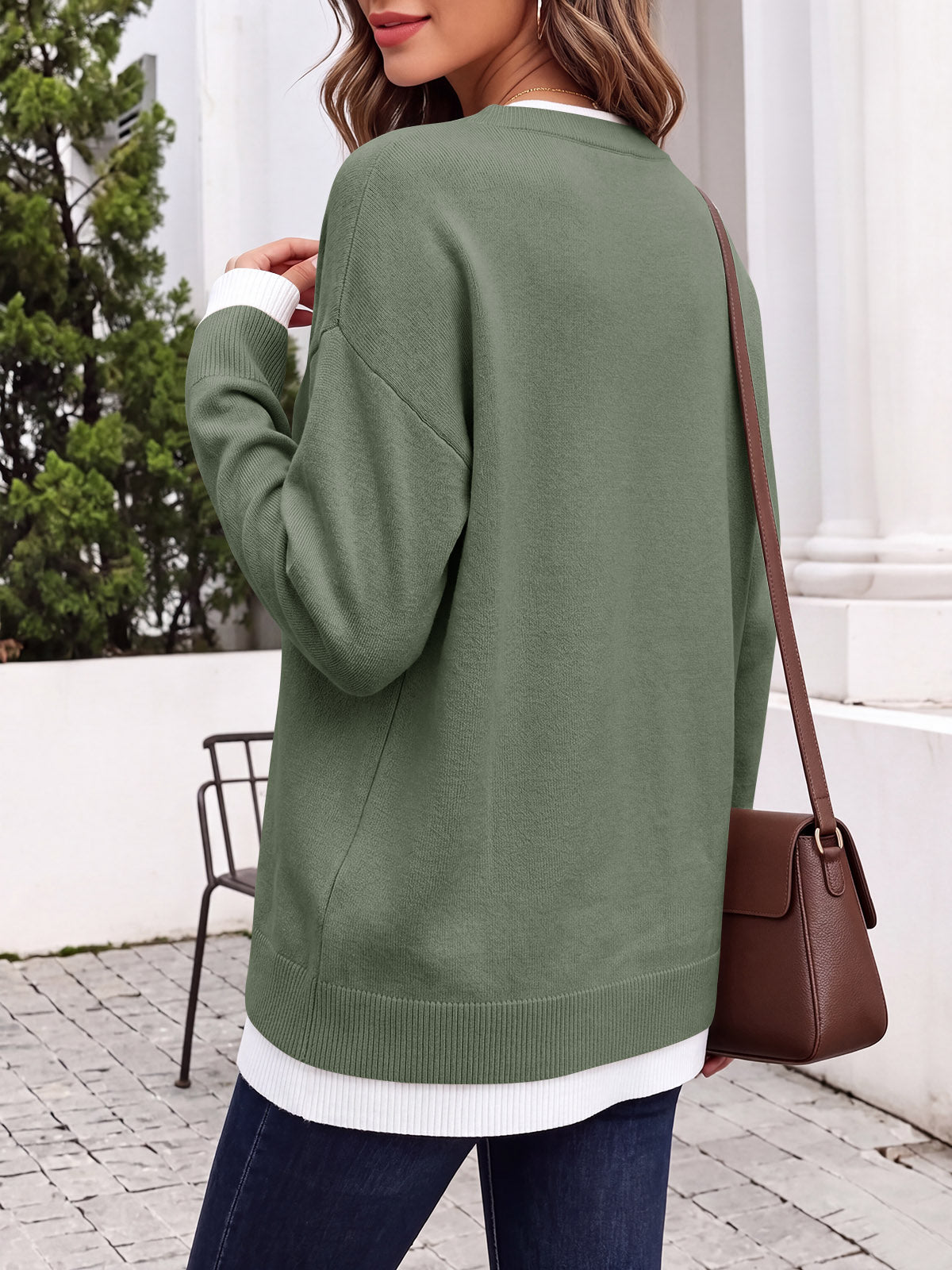 Saodimallsu Womens Fall Crewneck Pullover Sweater
