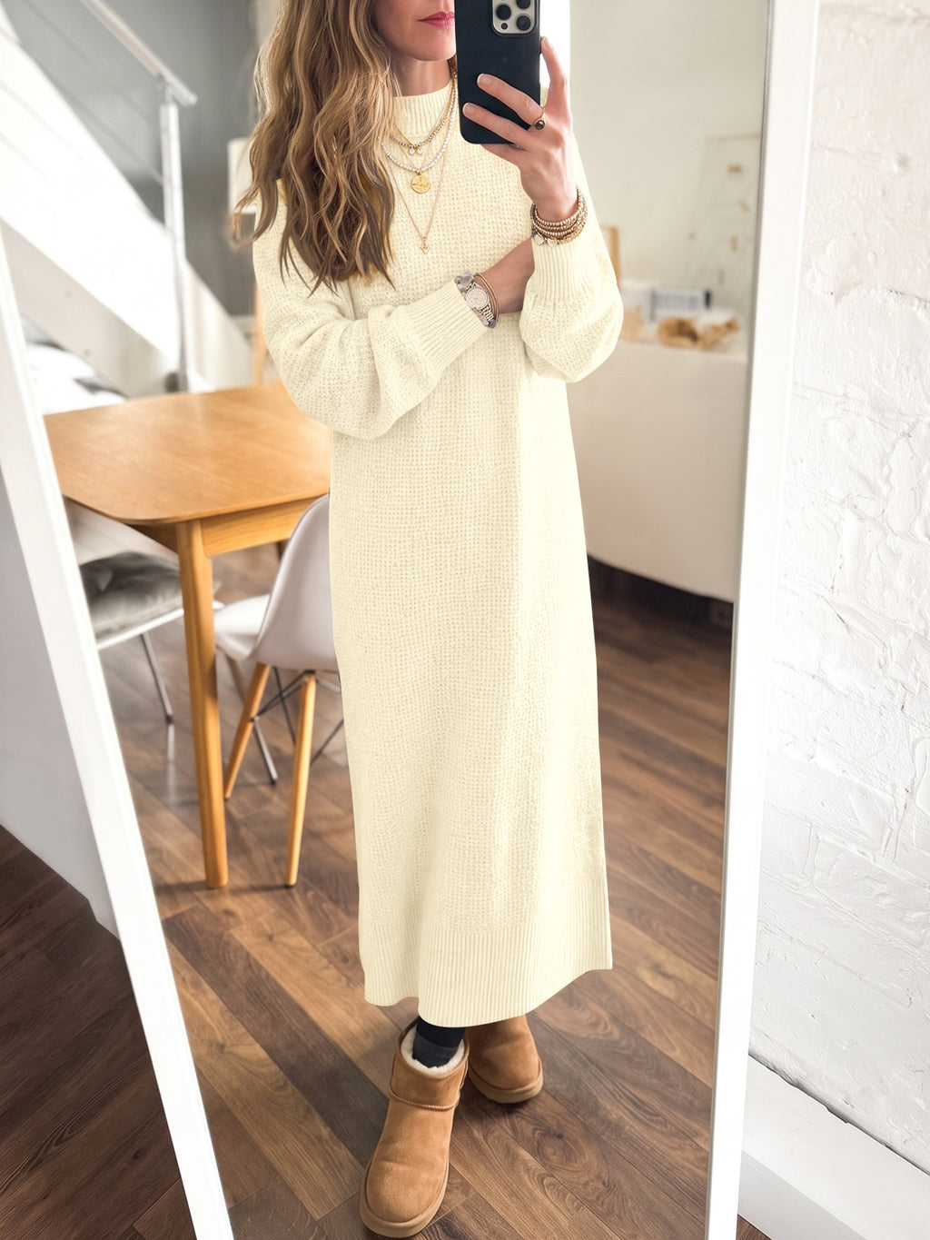 Saodimallsu Women Long Sleeve Maxi Sweater Dress