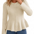 Saodimallsu Womens Ruffle Knit Cardigan Tops