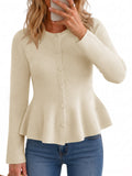 Saodimallsu Womens Ruffle Knit Cardigan Tops