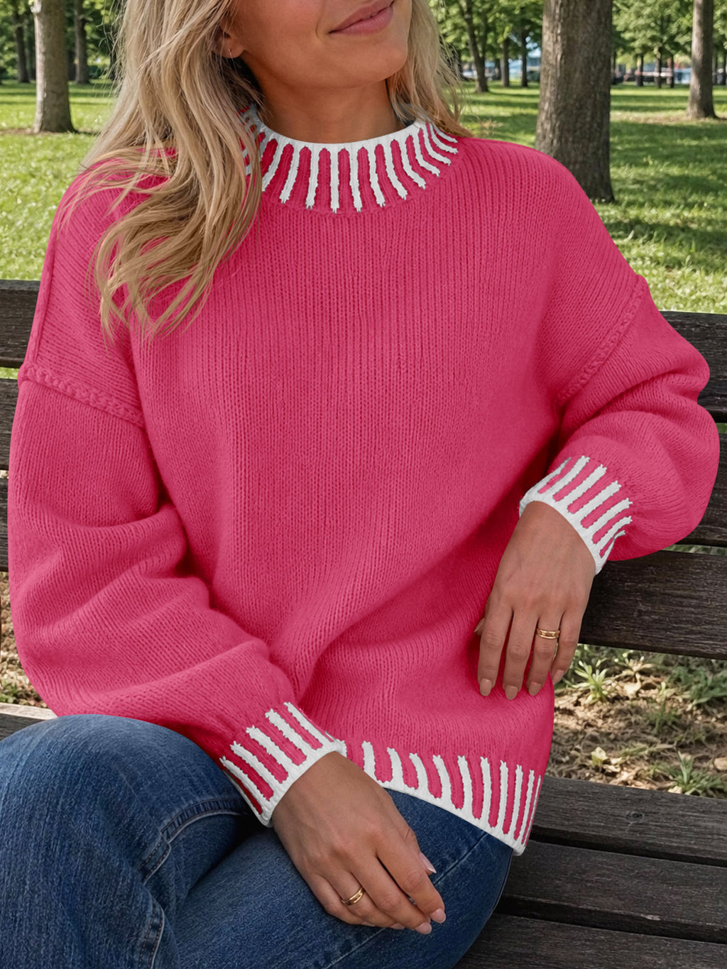Saodimallsu Womens Chunky Mock Neck Sweater