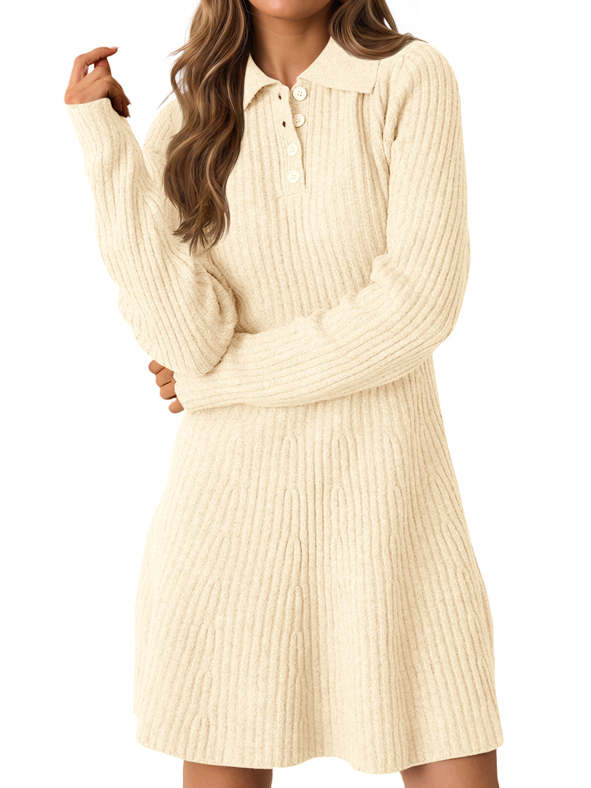 Saodimallsu Womens Ribbed Knit Sweater Dress