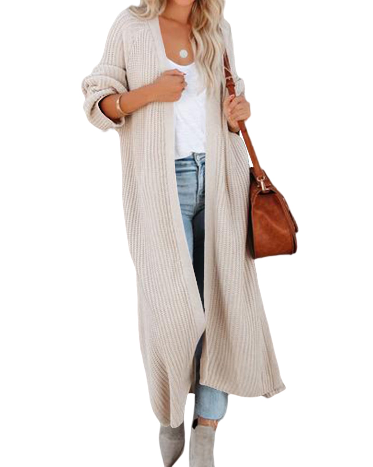 Saodimallsu Women Open Front Knit Cardigan