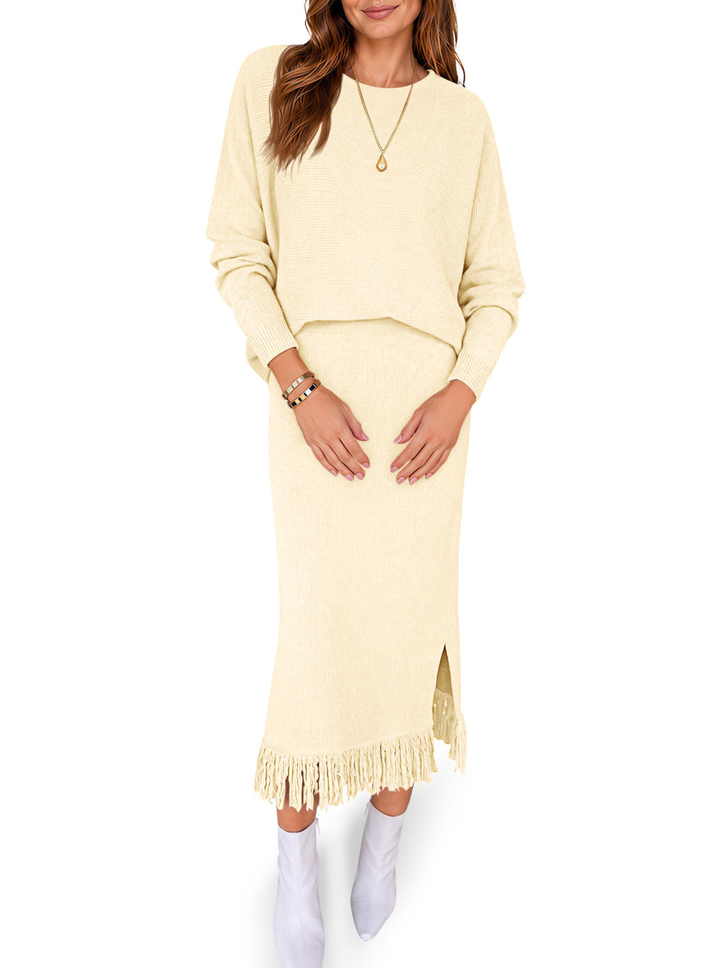Saodimallsu Women Sweater Dress Set
