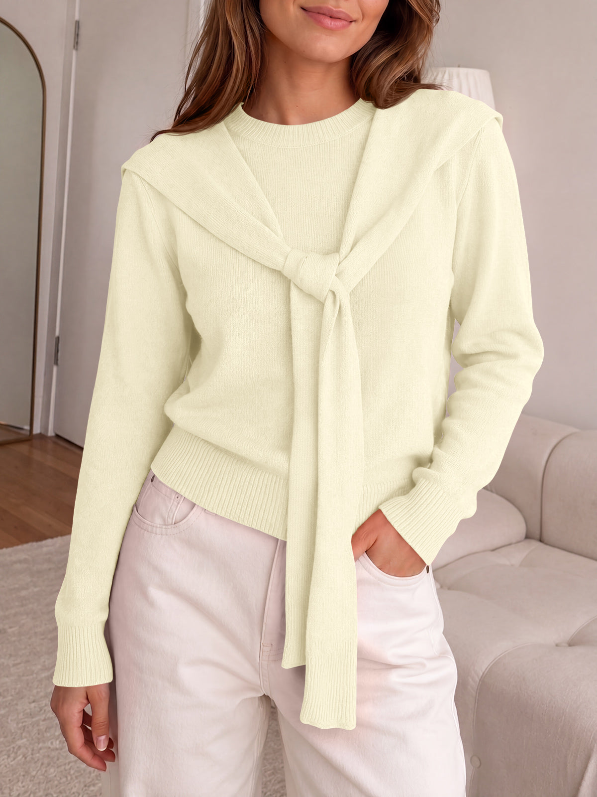 Saodimallsu Women Crew Neck Pullover Sweaters