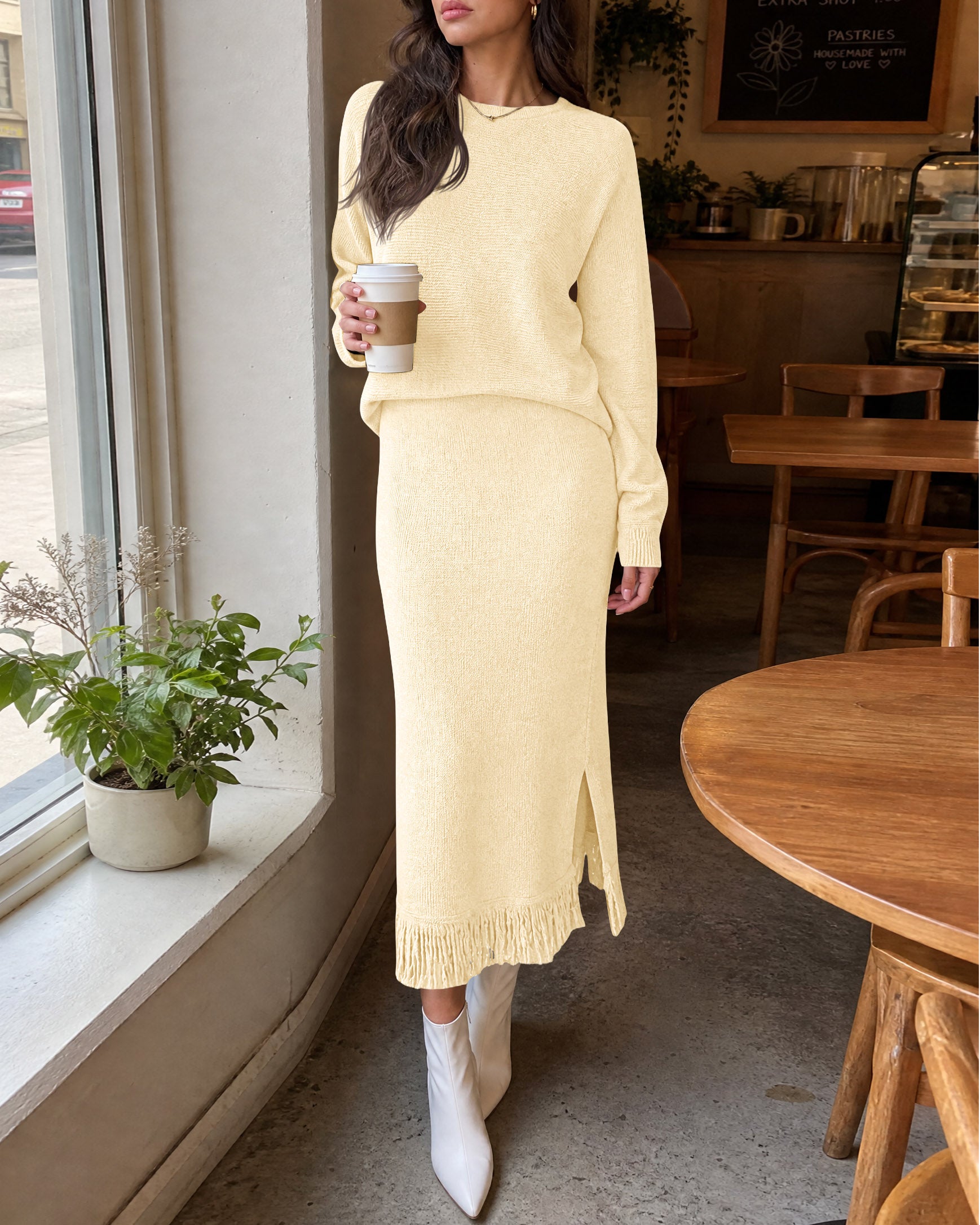 Saodimallsu Women Sweater Dress Set