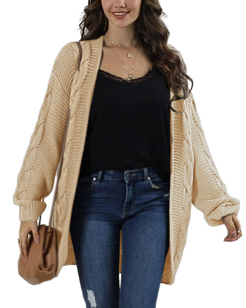 Saodimallsu Women Oversized Chunky Cable Knit Cardigan