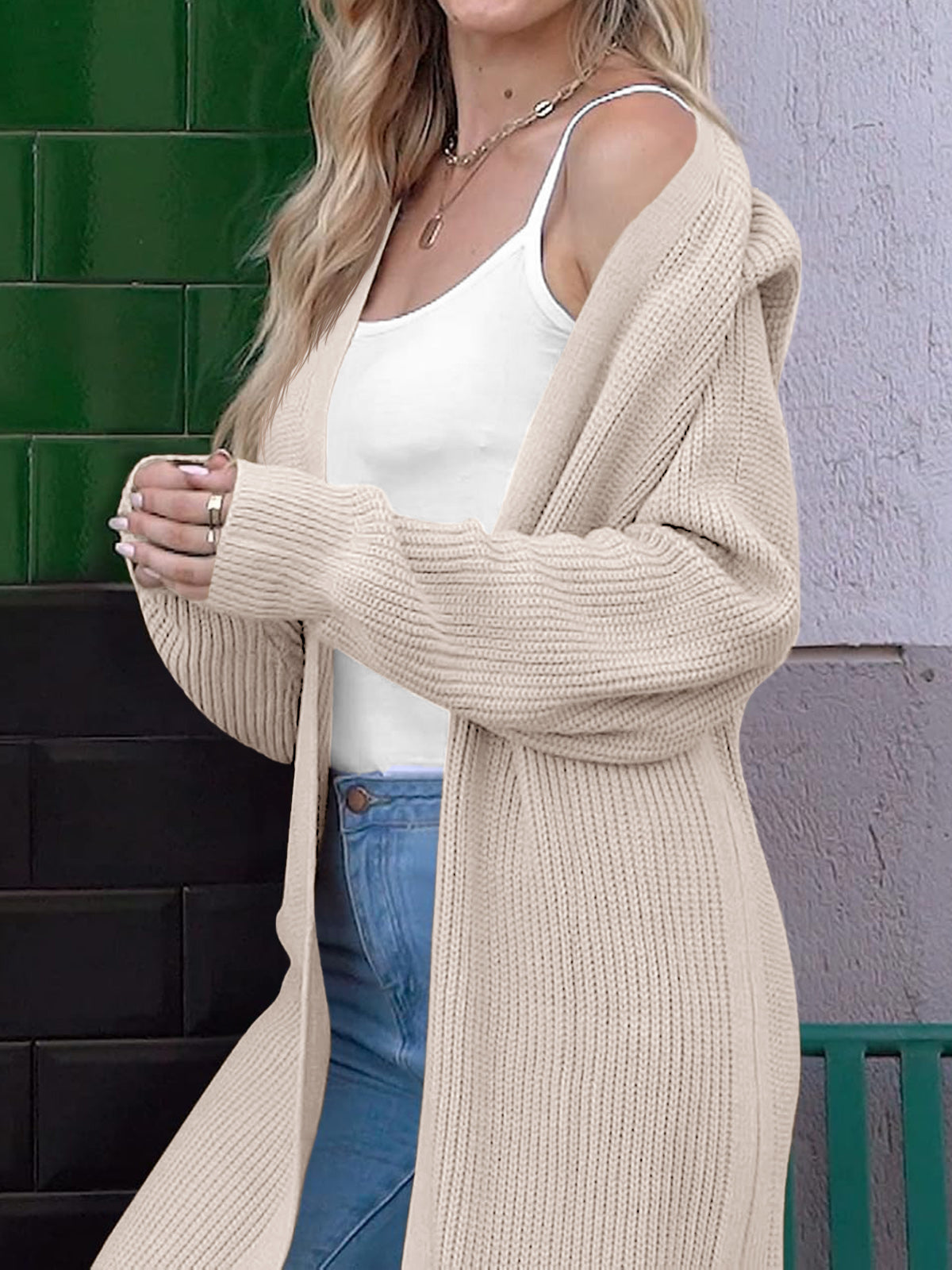 Saodimallsu Women Open Front Knit Cardigan