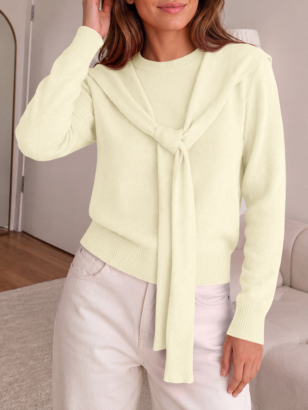 Saodimallsu Women Crew Neck Pullover Sweaters