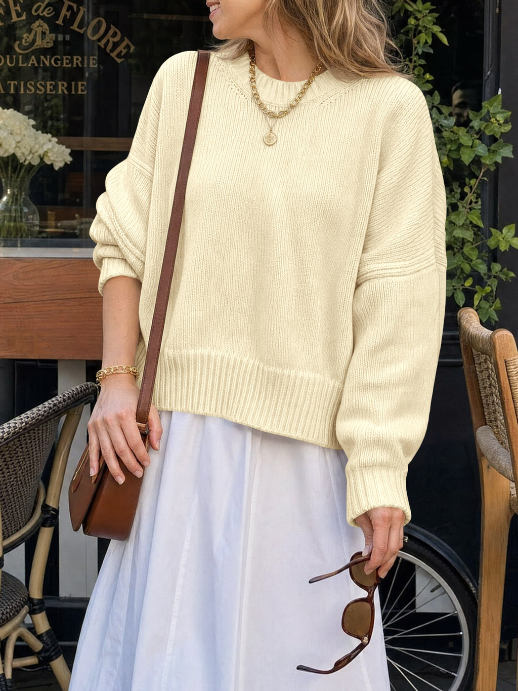 Saodimallsu Womens Oversized Chunky Knit Sweater