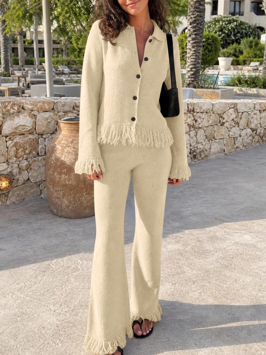 Saodimallsu Womens Fringe Sweater Sets
