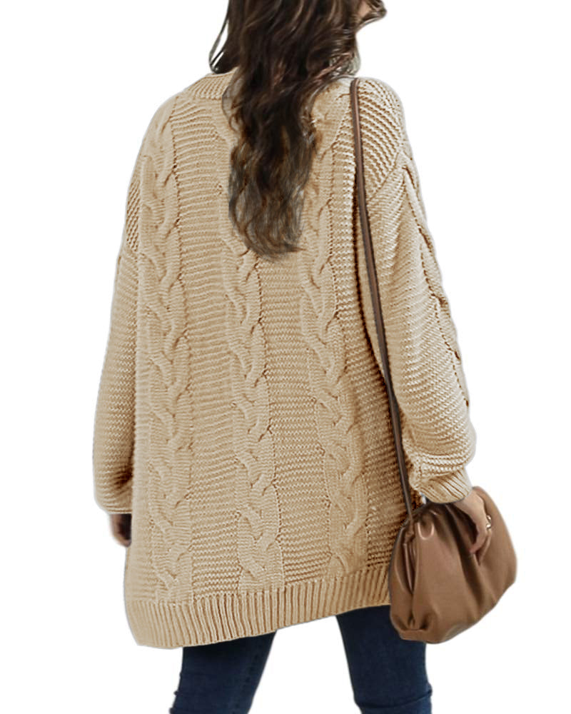 Saodimallsu Women Oversized Chunky Cable Knit Cardigan