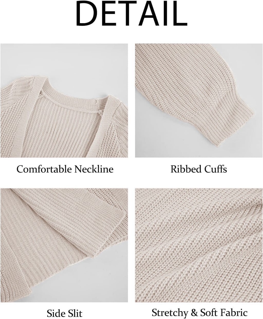 Saodimallsu Women Open Front Knit Cardigan