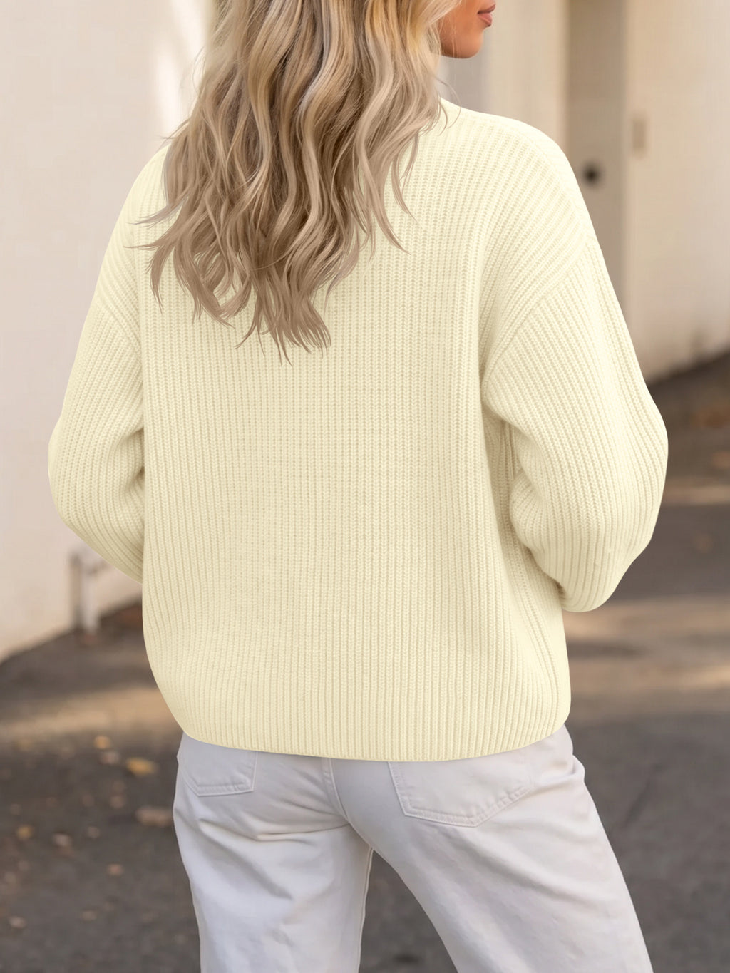 Saodimallsu Women Zip Up Chunky Knit Sweater