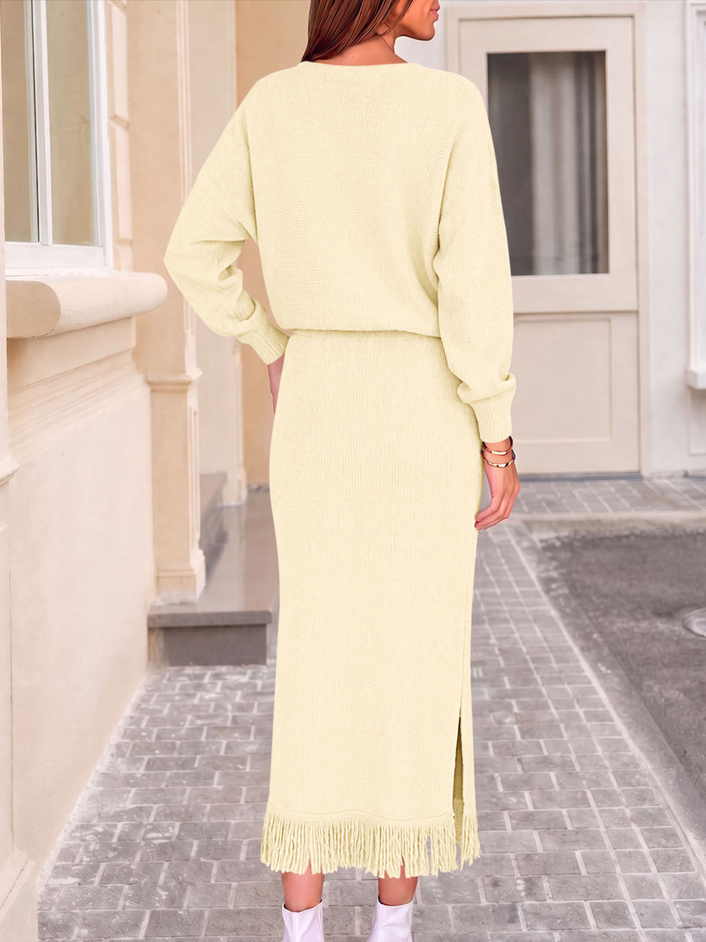 Saodimallsu Women Sweater Dress Set