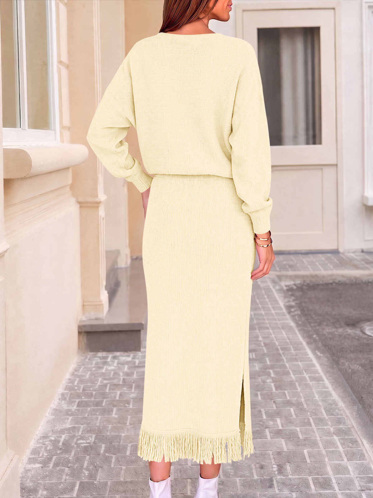 Saodimallsu Women Sweater Dress Set